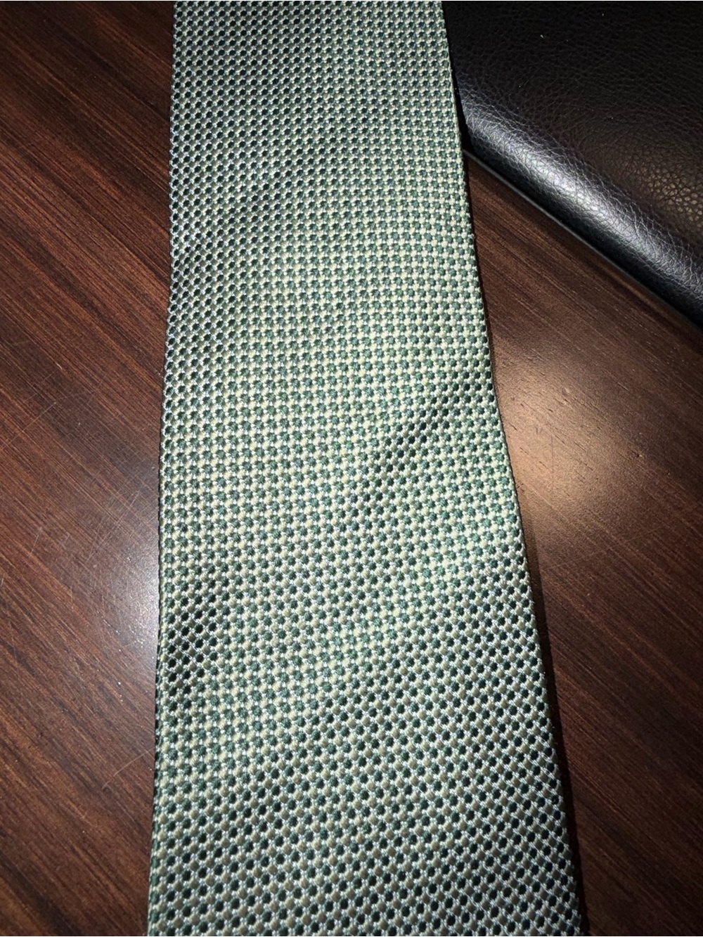 Nautica Olive Green Micro-Pattern Men's Tie 100% Silk